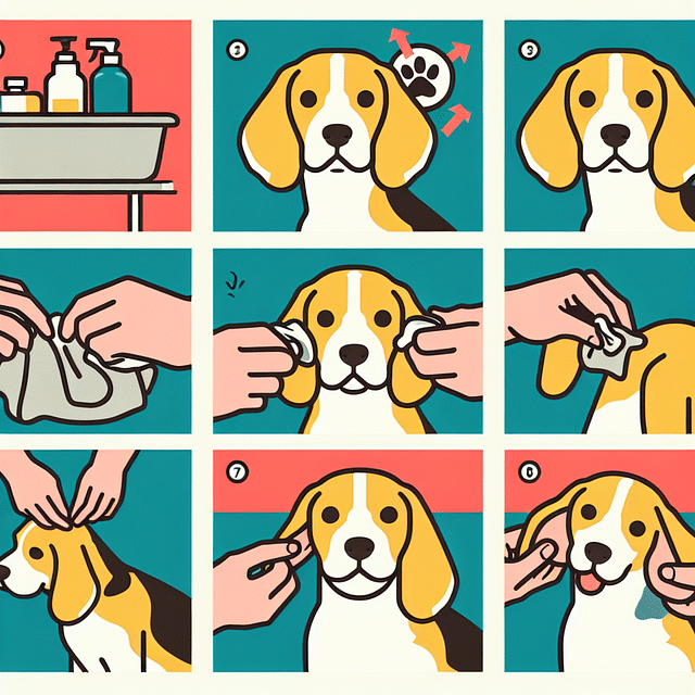 cleaning a Beagle's ears