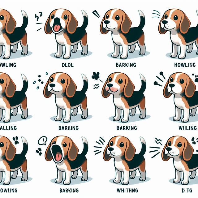 Beagle making different sounds