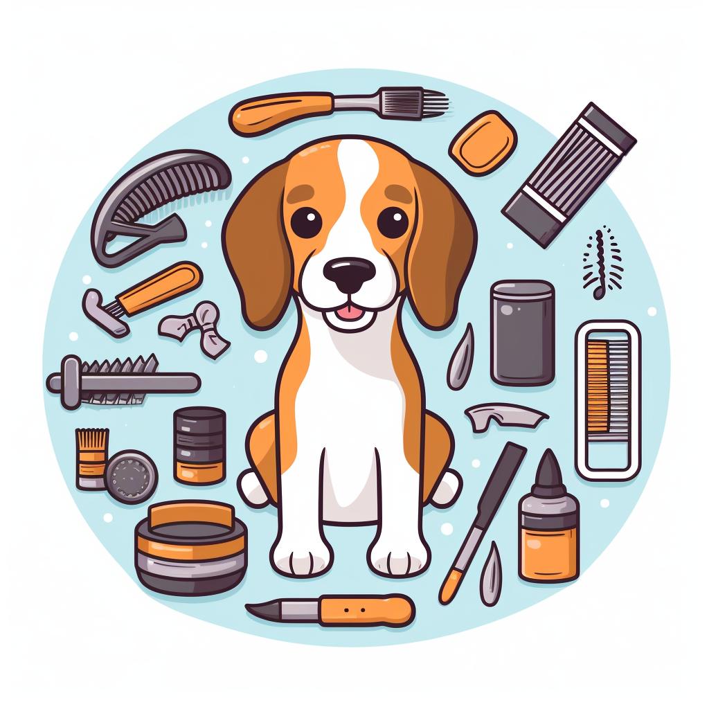 A set of grooming tools for Beagles