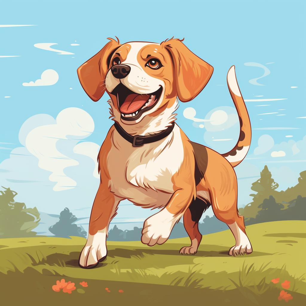 A happy Beagle Terrier Mix during a fun training session