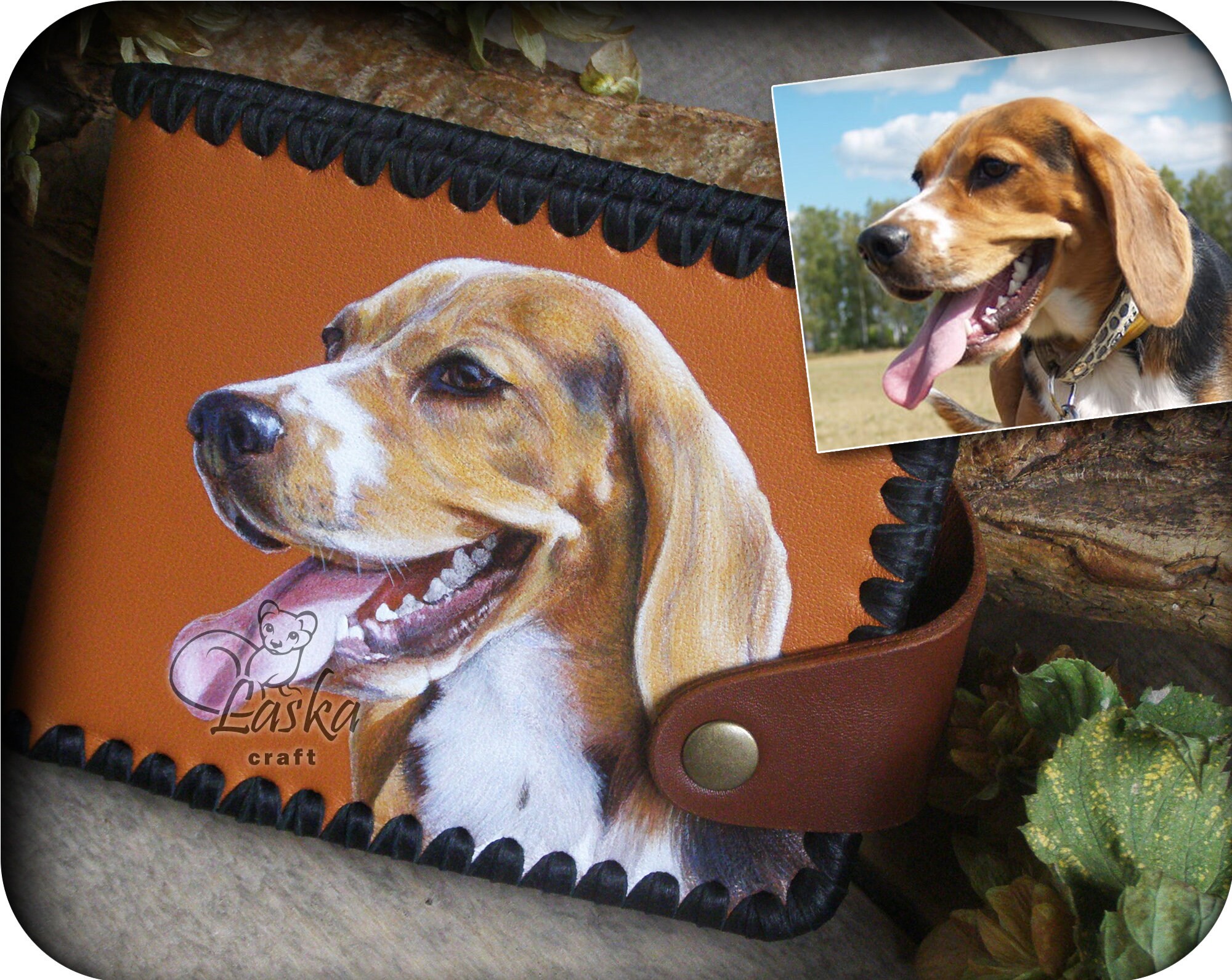 Adorable Beagle puppy curiously looking into an open wallet, symbolizing the cost of pet ownership